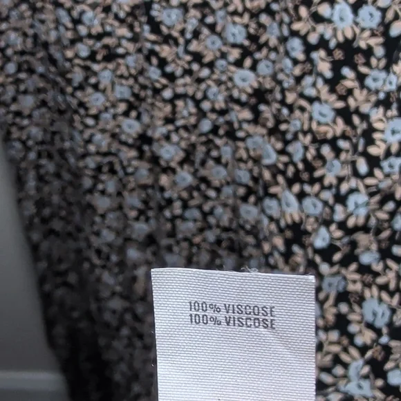 Aerie Garden Party Midi Dress Black Blue Ditsy Floral Cottagecore Women's Size S - Picture 5 of 6